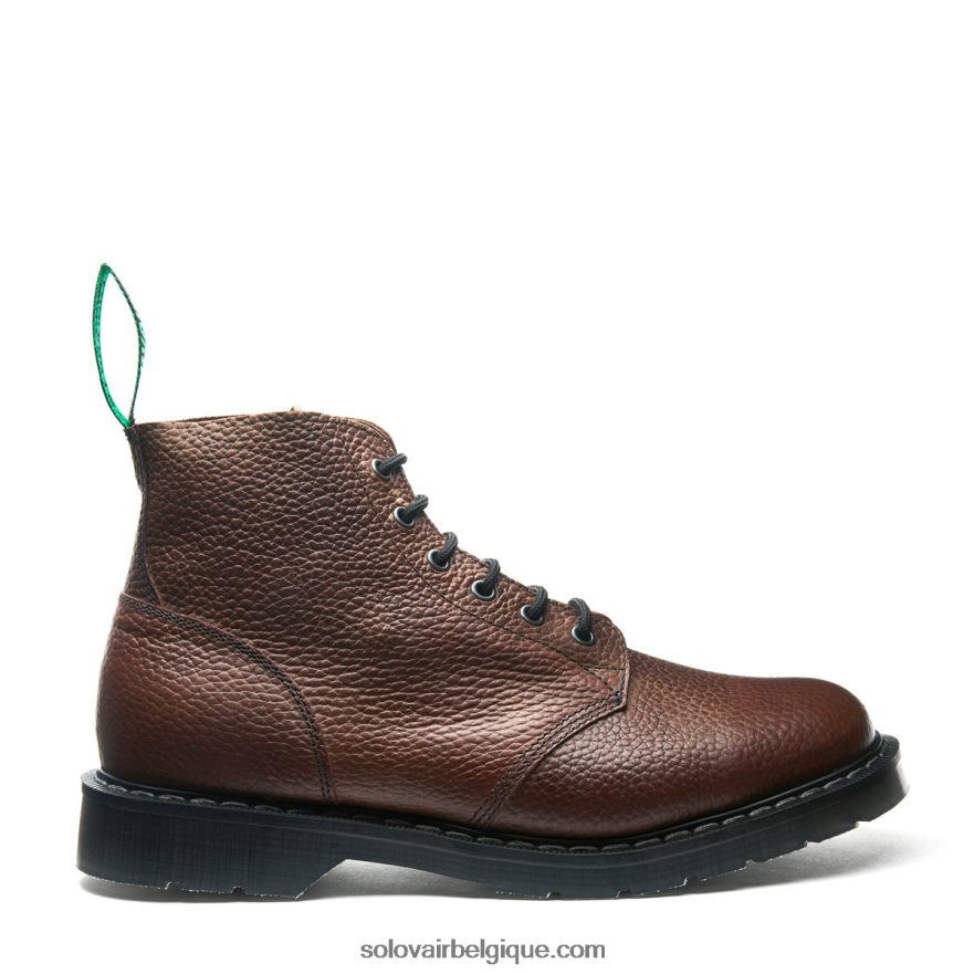 Femme Solovair Botte Astronaute à 6 œillets Grain Marron Gaucho 48f40r248