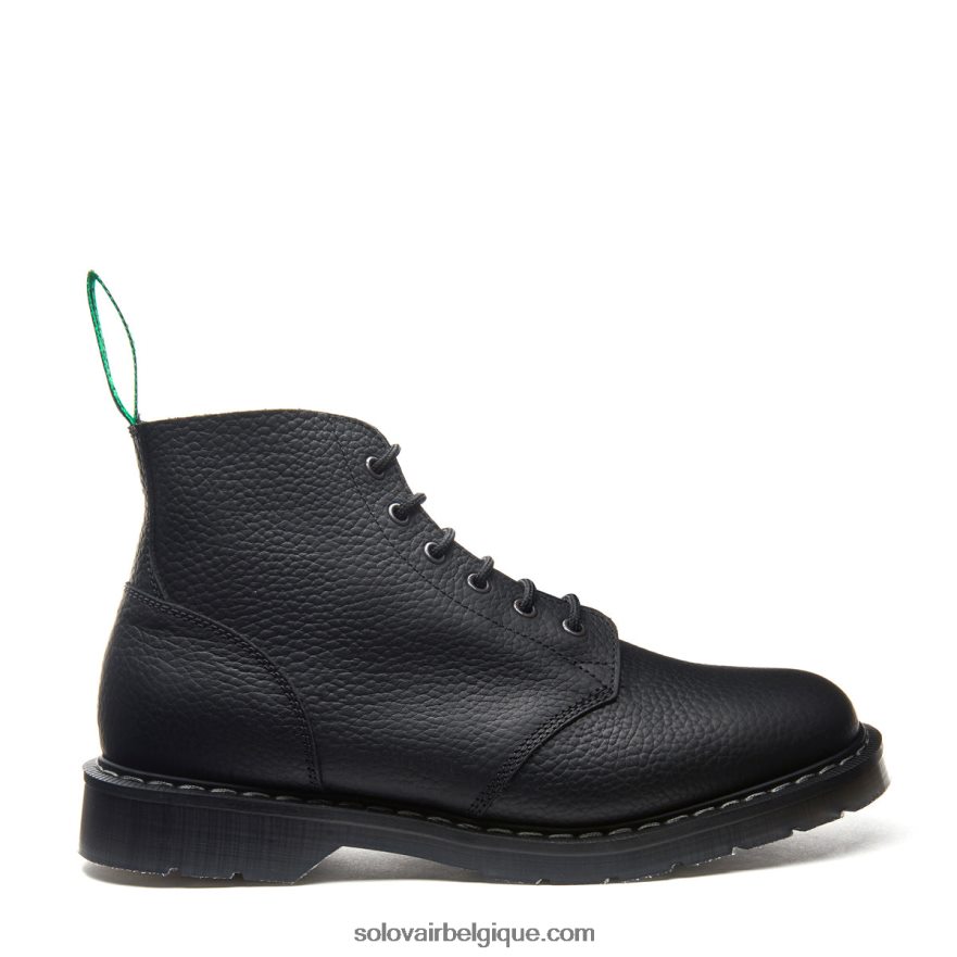 Femme Solovair Botte Astronaute Grain Gras Noir 6 Oeillets 48f40r246