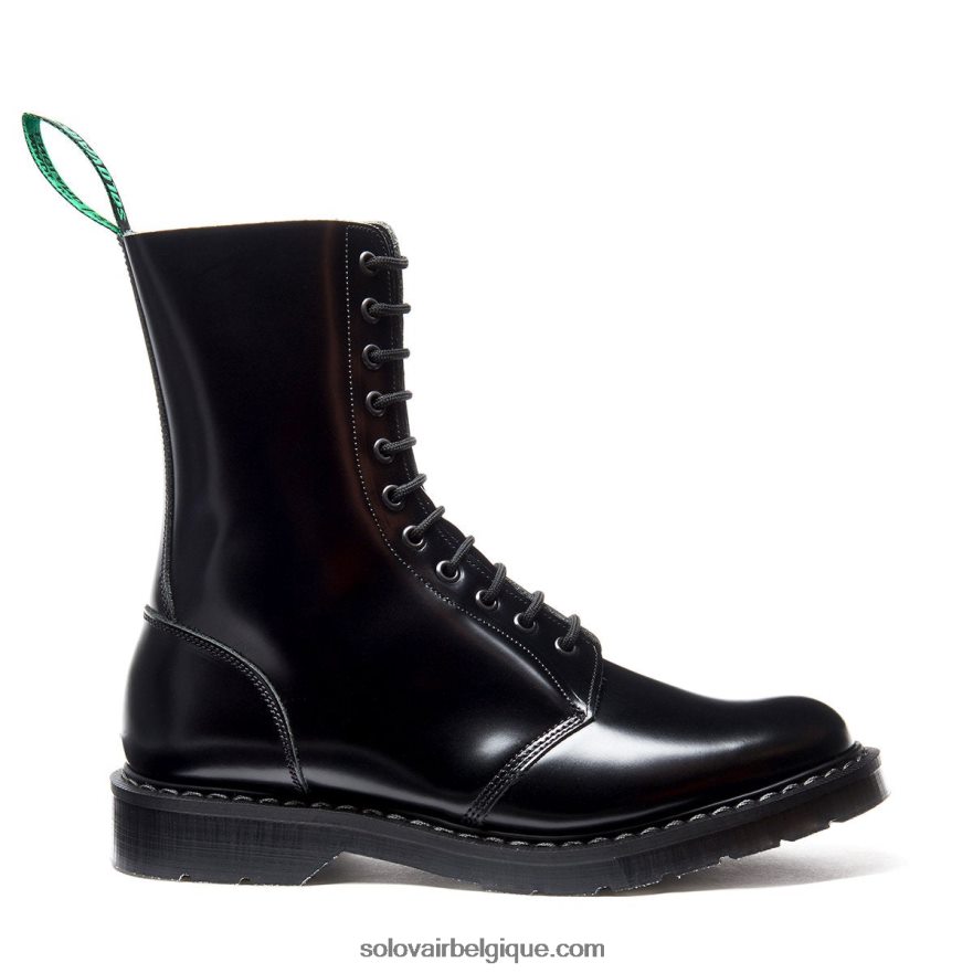 Femmes Solovair Botte Astronaute Noire à 11 œillets 48f40r233