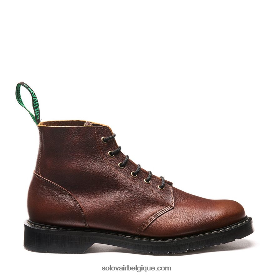 Femme Solovair Botte D'astronaute à 6 œillets Grain Marron Noisette 48f40r240