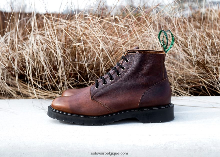 Femme Solovair Botte D'astronaute à 6 œillets Grain Marron Noisette 48f40r240