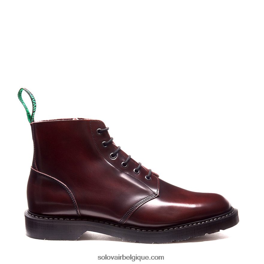 Femme Solovair Botte D'astronaute Bordeaux à 6 œillets 48f40r239