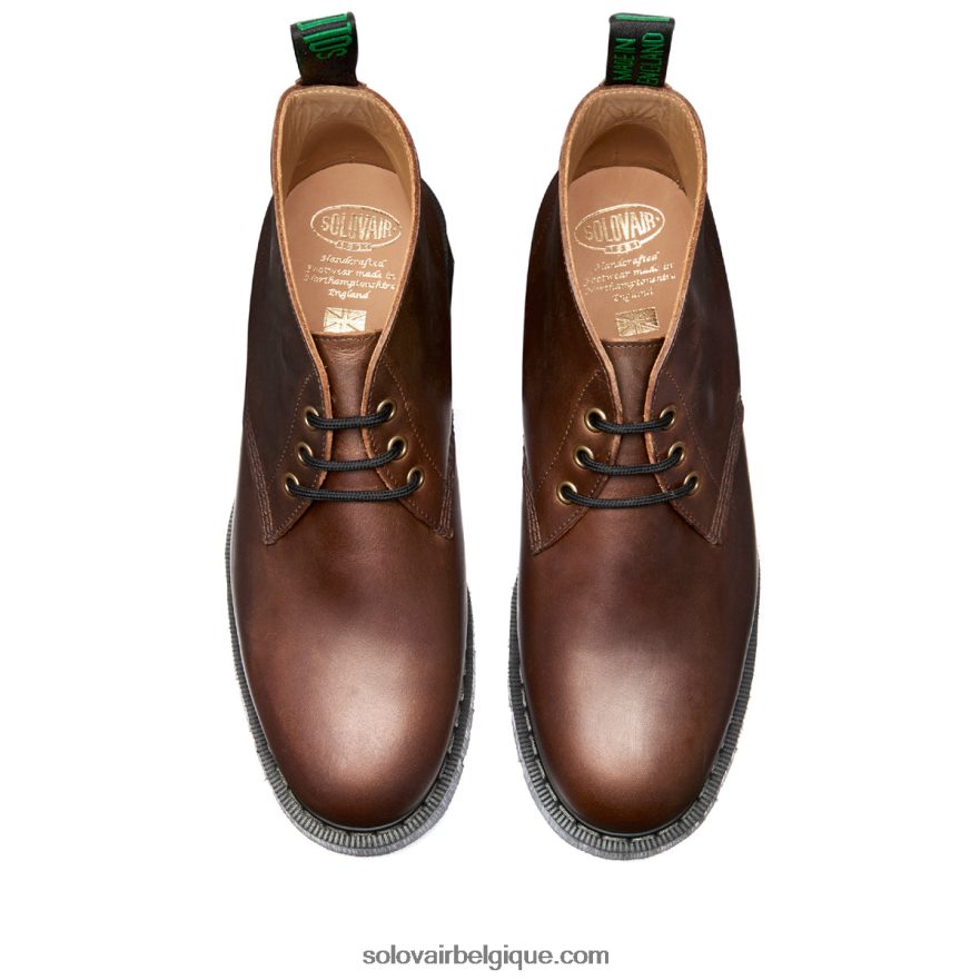 Femme Solovair Gaucho Crazy Horse Bottine Chukka à 3 œillets 48f40r258