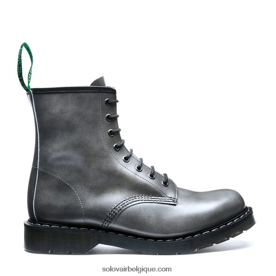 Botte Derby Femme Solovair à 8 œillets Gris Lunaire 48f40r318