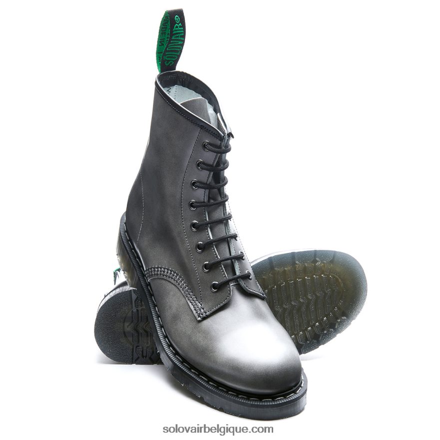 Botte Derby Femme Solovair à 8 œillets Gris Lunaire 48f40r318