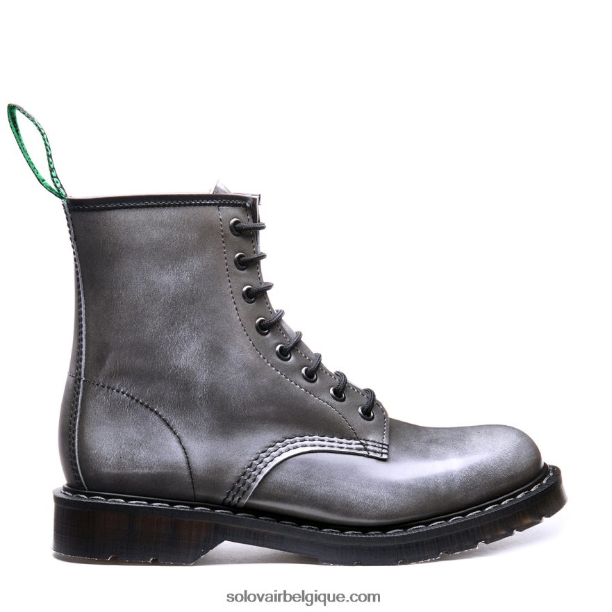 Botte Derby Femme Solovair à 8 œillets Gris Nuage 48f40r317