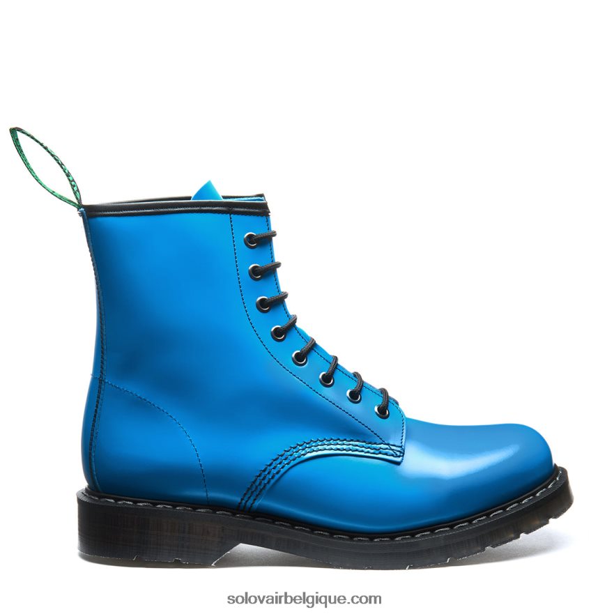Botte Derby Femme Solovair Bleu Fluo à 8 œillets 48f40r315