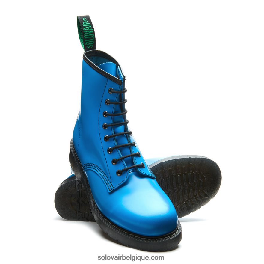 Botte Derby Femme Solovair Bleu Fluo à 8 œillets 48f40r315