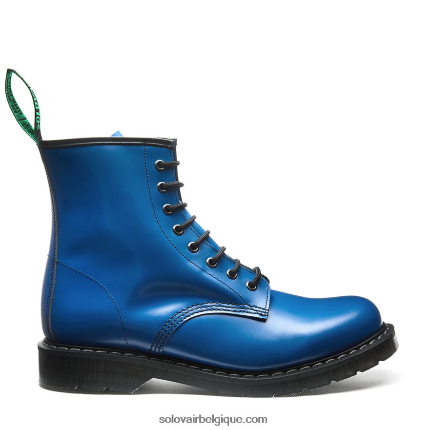 Femme Solovair Bottine Derby Bleu électrique à 8 Trous 48f40r314