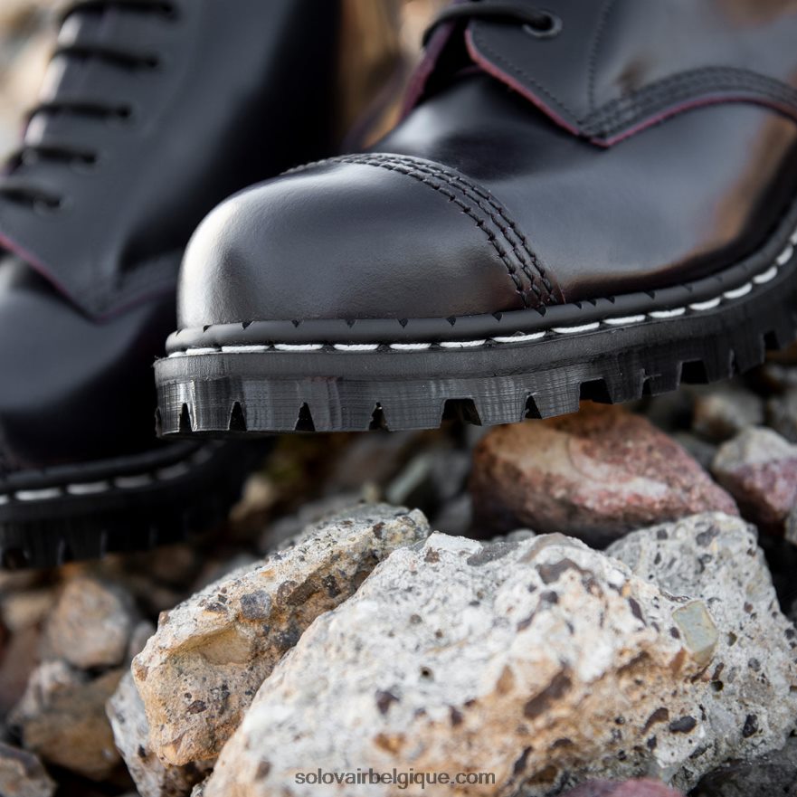 Botte Derby Femme Solovair Bordeaux à 6 œillets Avec Embout En Acier 48f40r302