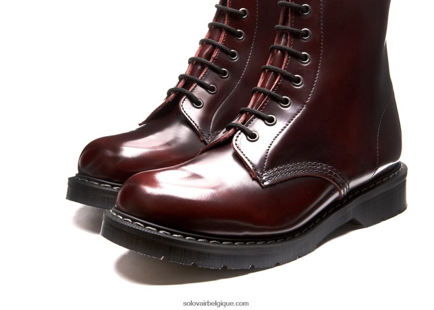 Botte Derby Femme Solovair Bordeaux à 8 œillets 48f40r283