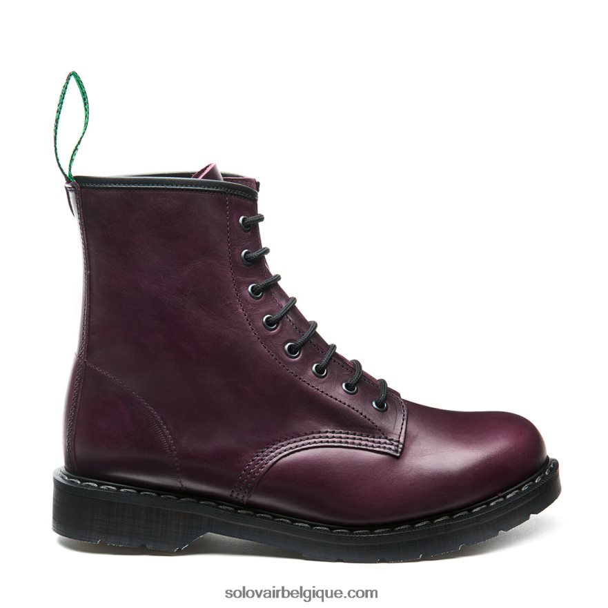 Femme Solovair Bottine Derby Gaucho Bordeaux à 8 œillets 48f40r311