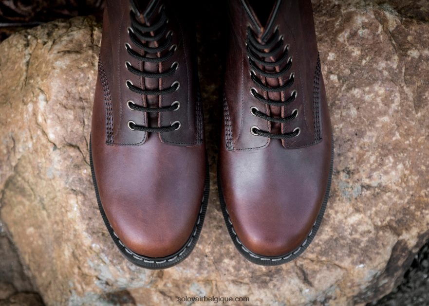 Femme Solovair Botte Derby Gaucho Crazy Horse à 8 œillets 48f40r286