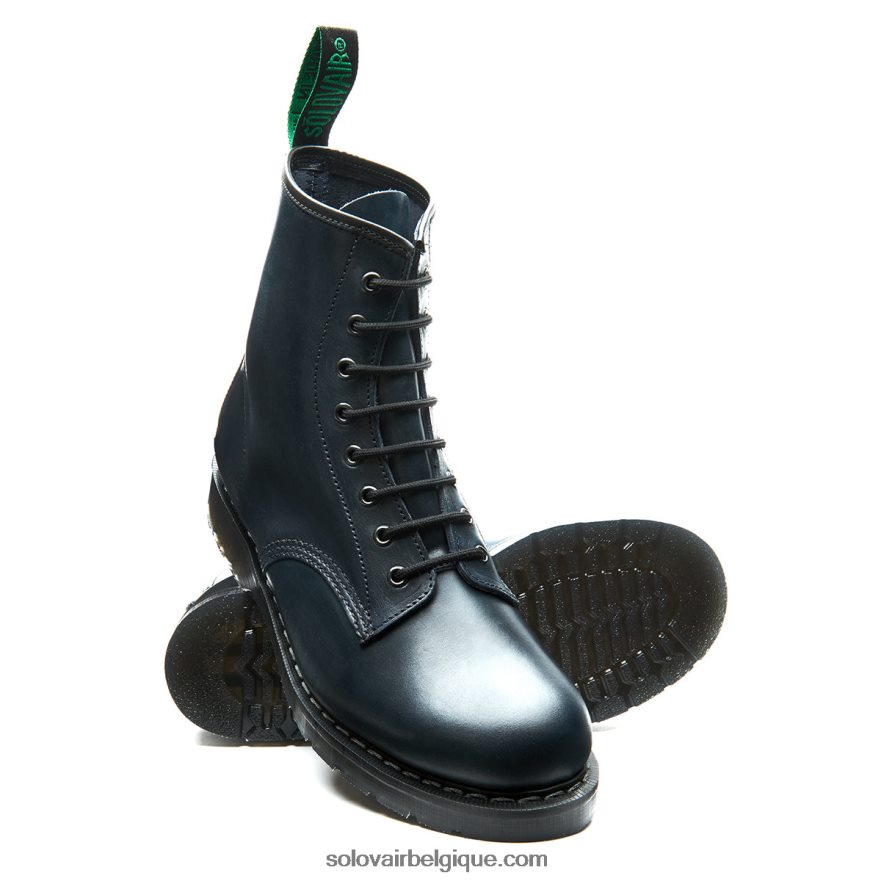 Femme Solovair Bottine Derby Gaucho Marine à 8 œillets 48f40r312