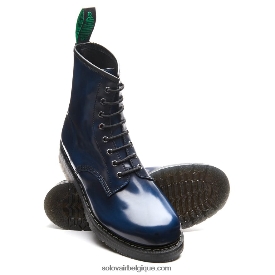 Botte Derby Femme Solovair Vegan à 8 œillets Bleu Marine 48f40r309