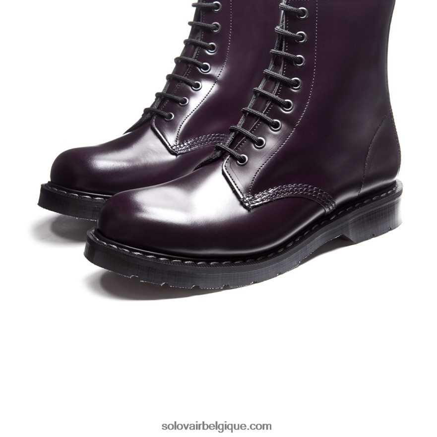 Femme Solovair Bottine Derby Violette Brillante à 8 œillets 48f40r292