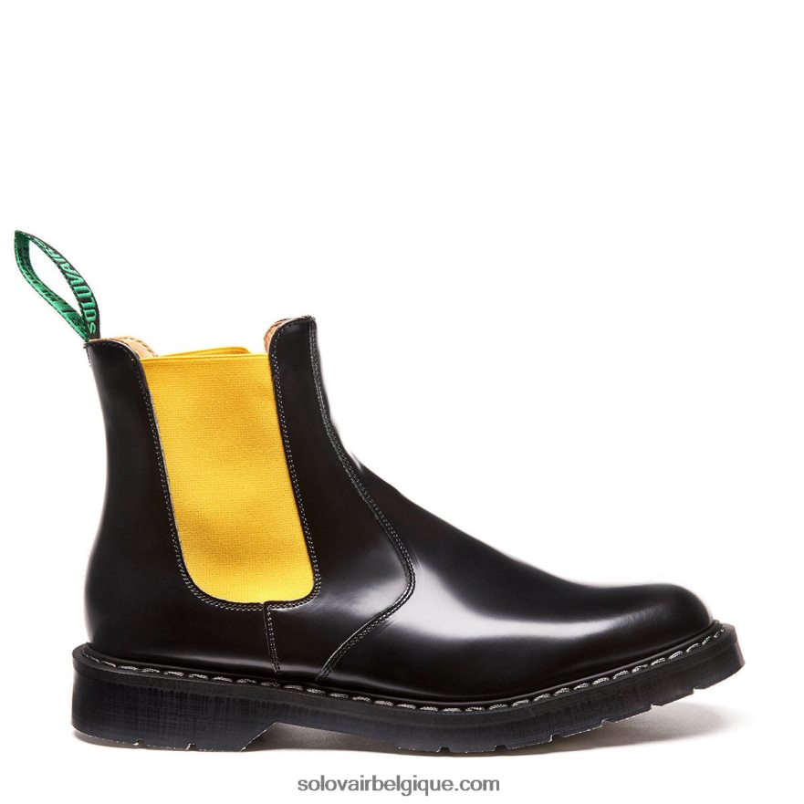 Femmes Solovair Botte De Concessionnaire Jaune Et Noire 48f40r275