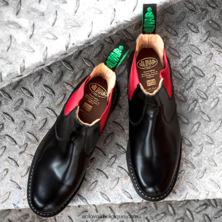 Femme Solovair Botte De Concessionnaire Rouge Et Noir 48f40r274