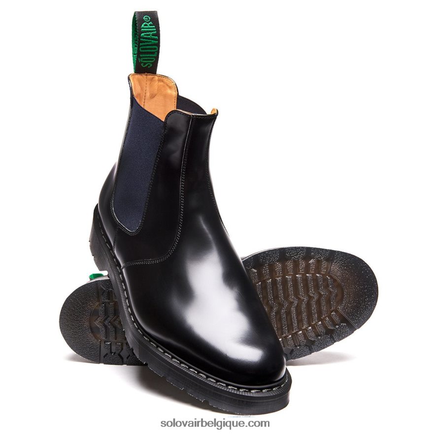 Femme Solovair Botte Dealer Bleu Marine Et Noir 48f40r272