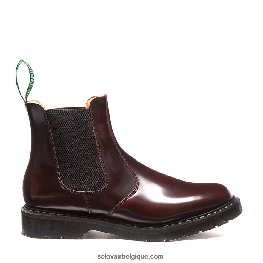 Femme Solovair Botte Marchand Bordeaux Rub-off 48f40r263