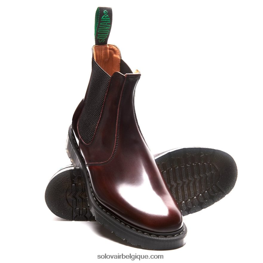 Femme Solovair Botte Marchand Bordeaux Rub-off 48f40r263