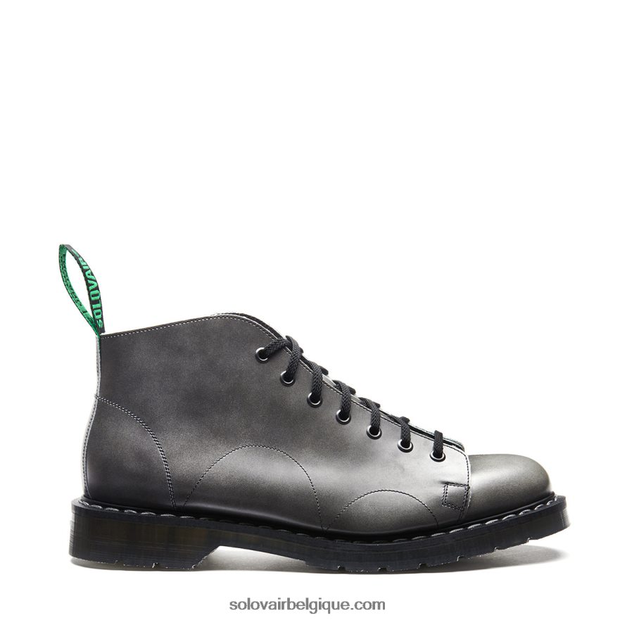 Femmes Solovair Botte De Singe à 7 Yeux Hi Shine Gris Lunaire 48f40r353