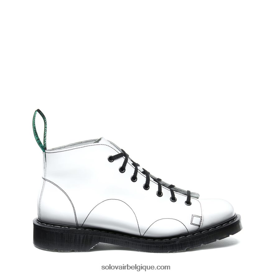 Femme Solovair Botte De Singe Blanc Brillant 48f40r351