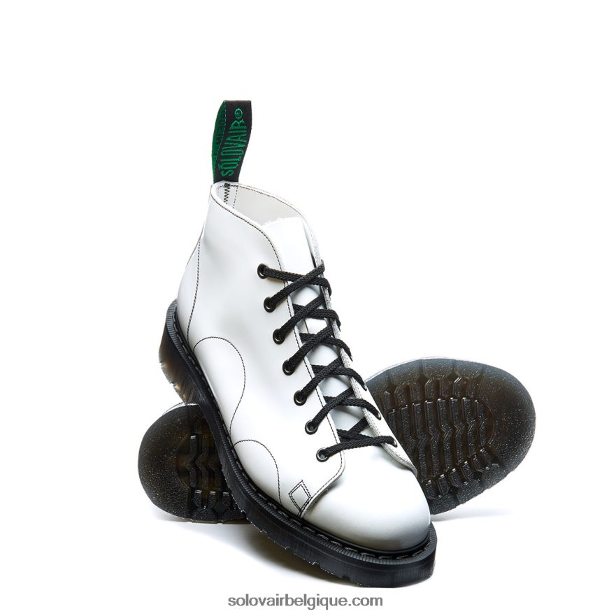 Femme Solovair Botte De Singe Blanc Brillant 48f40r351