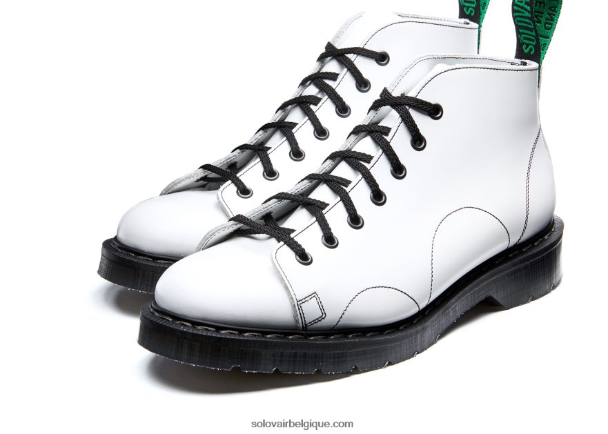 Femme Solovair Botte De Singe Blanc Brillant 48f40r351