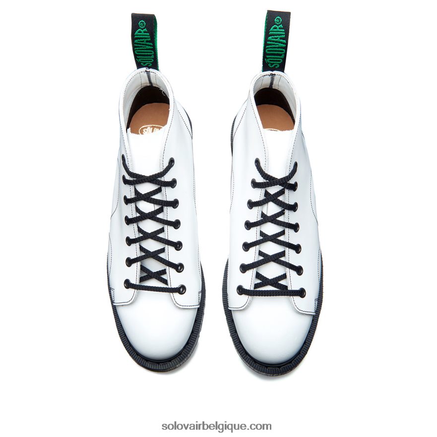 Femme Solovair Botte De Singe Blanc Brillant 48f40r351