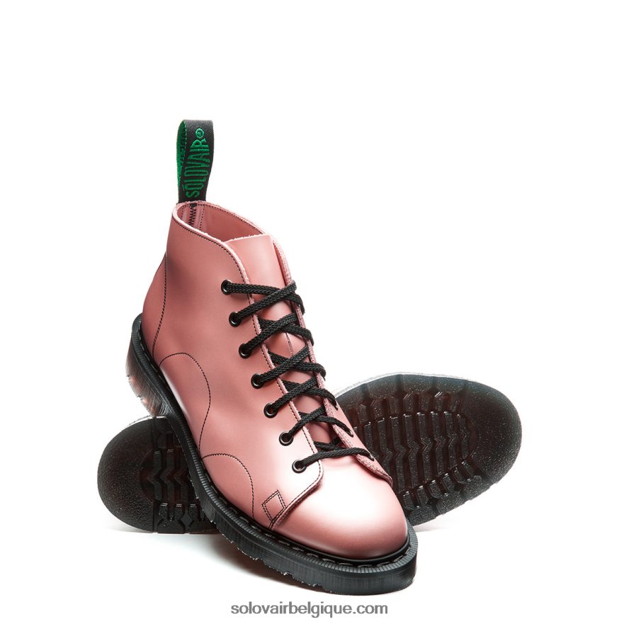 Femme Solovair Botte De Singe Rose Irisé Haute Brillance 48f40r344