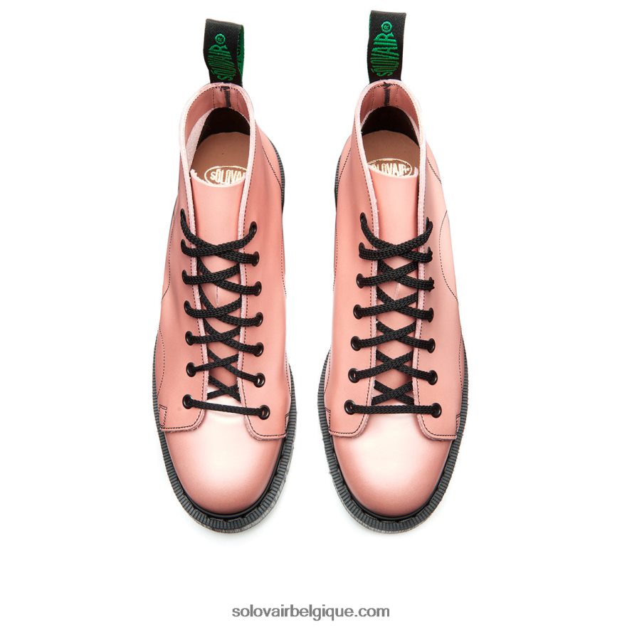 Femme Solovair Botte De Singe Rose Irisé Haute Brillance 48f40r344