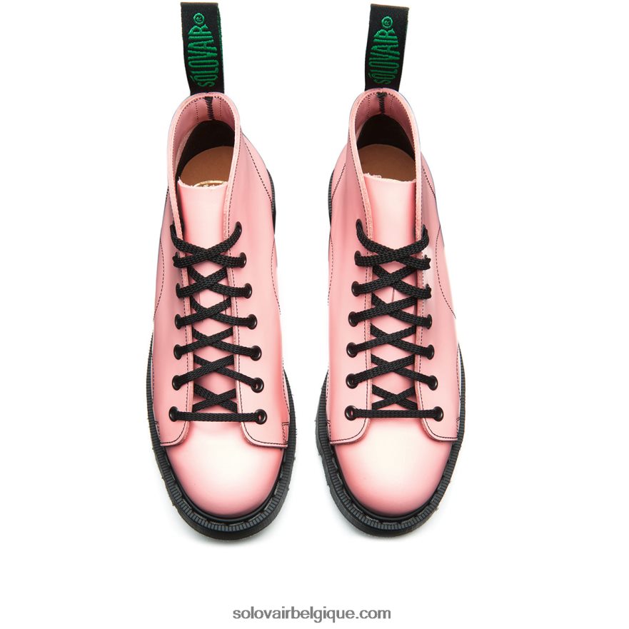 Femme Solovair Botte Singe Haute Brillance Rose Blush 48f40r345