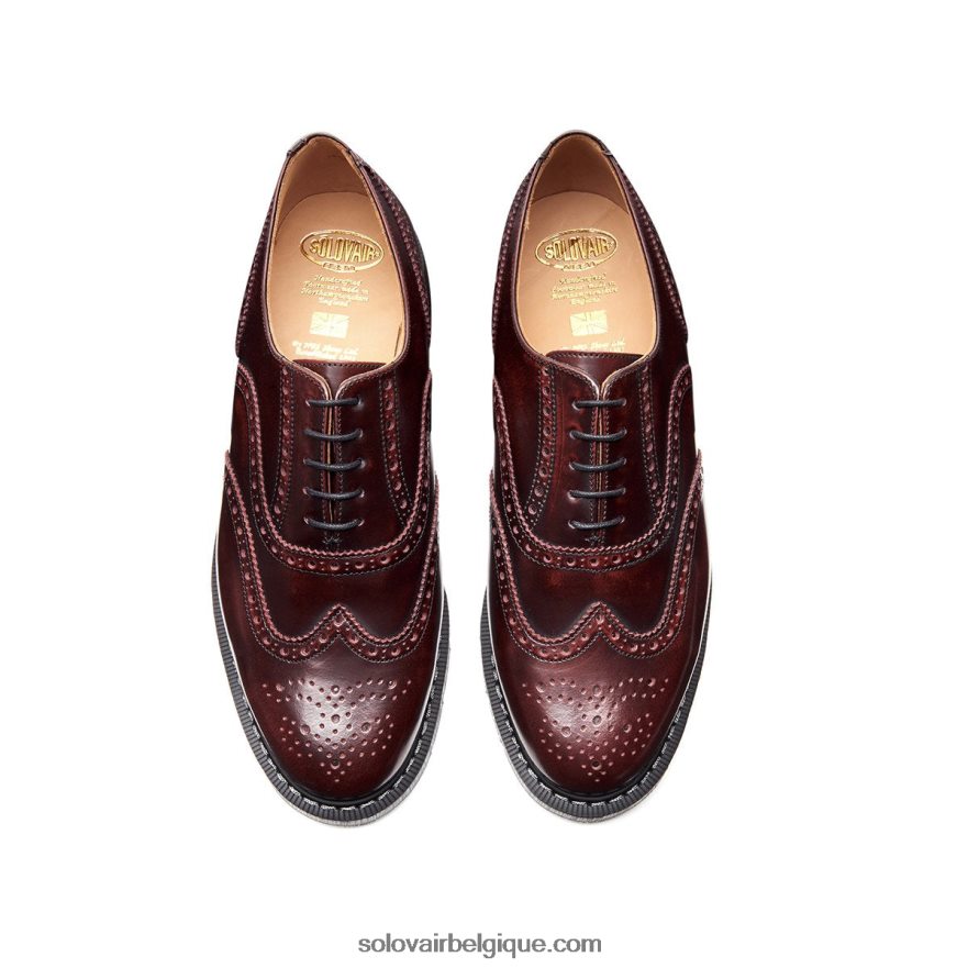 Femme Solovair Richelieu Anglais Bordeaux Rub-off 48f40r362