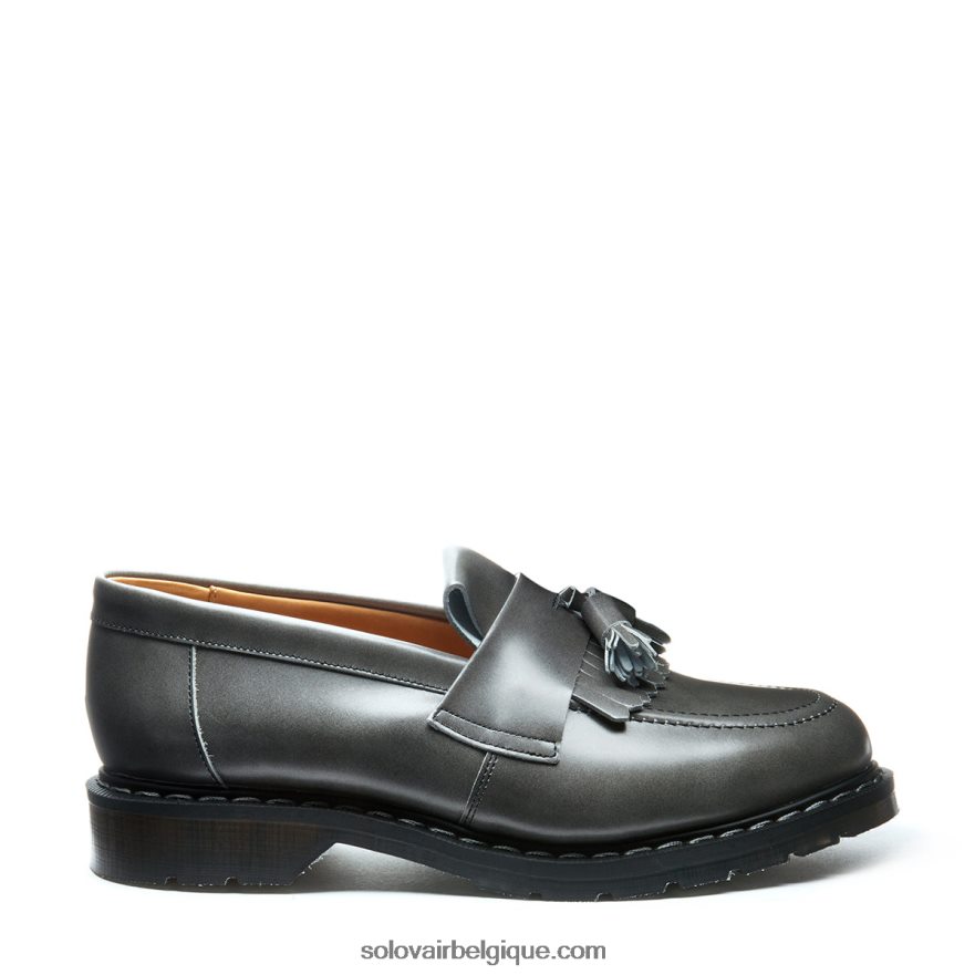 Femmes Solovair Mocassins à Glands Brillants Gris Lunaire 48f40r400
