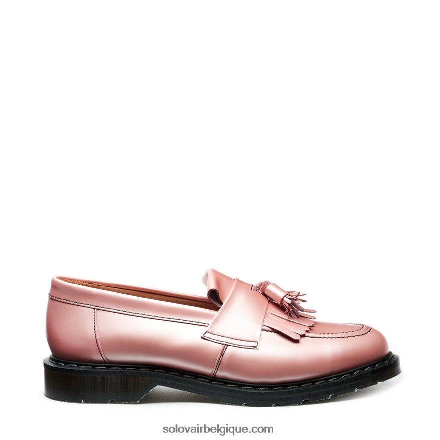 Femmes Solovair Mocassins à Glands Ultra Brillants Rose Irisé 48f40r401