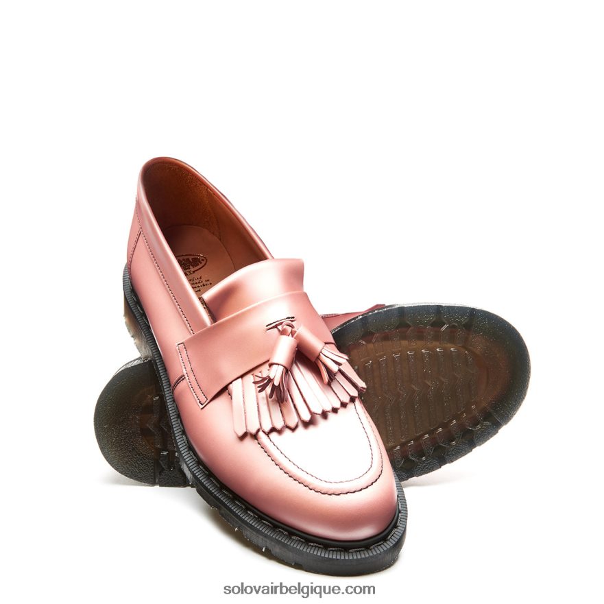 Femmes Solovair Mocassins à Glands Ultra Brillants Rose Irisé 48f40r401