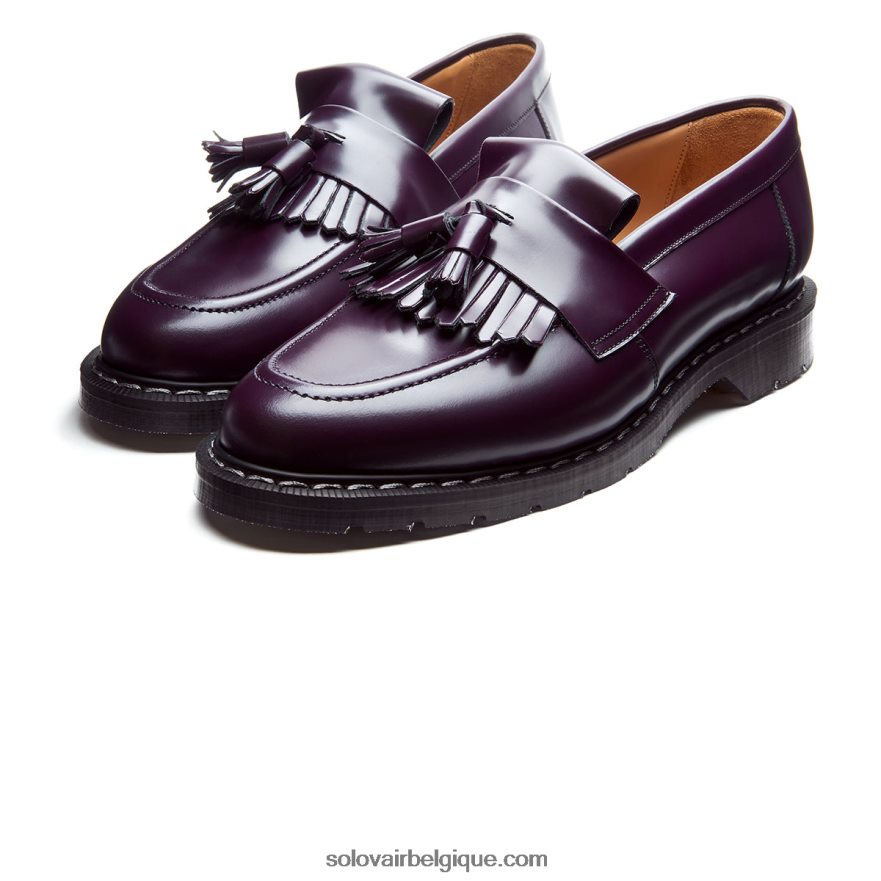 Femmes Solovair Mocassins à Glands Ultra-brillants Violets 48f40r395
