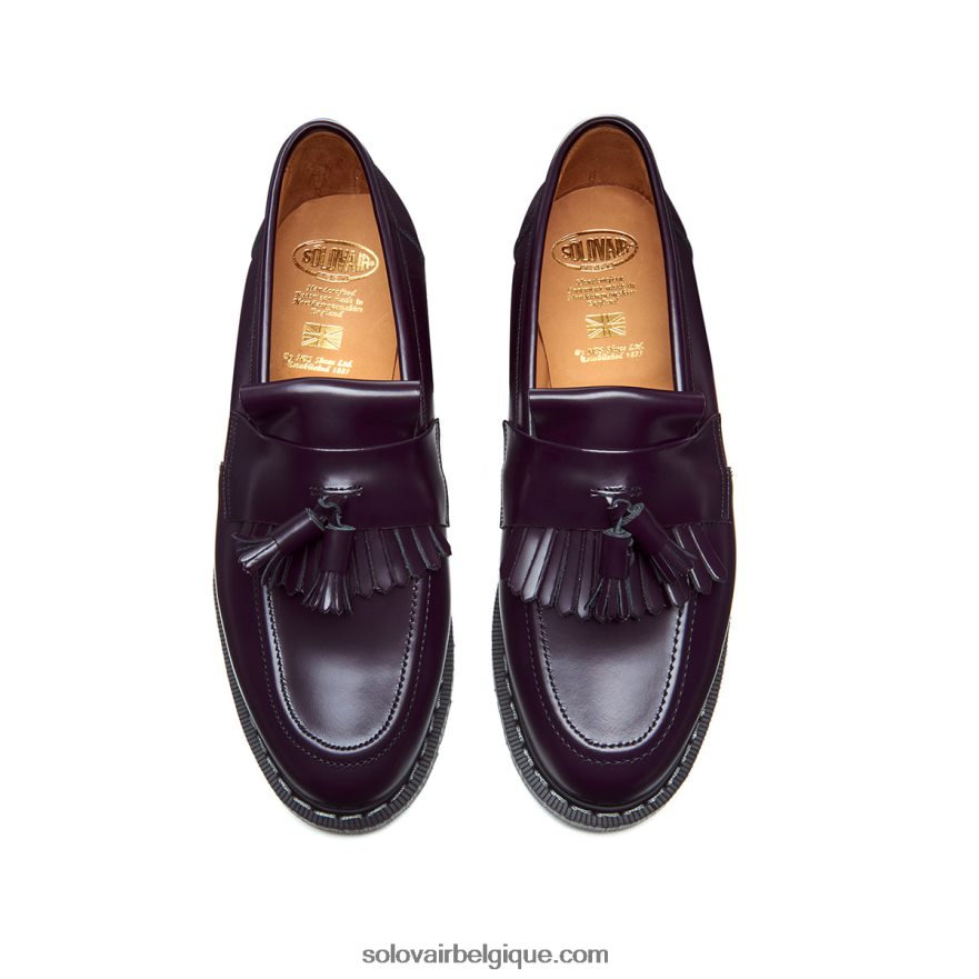 Femmes Solovair Mocassins à Glands Ultra-brillants Violets 48f40r395
