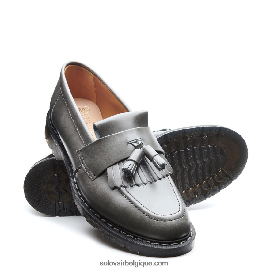 Femmes Solovair Mocassins à Pampilles Gris Nuage 48f40r399