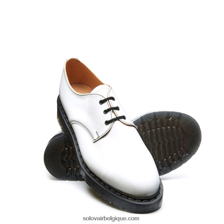 Femme Solovair Chaussure Gibson Blanche Brillante 48f40r372