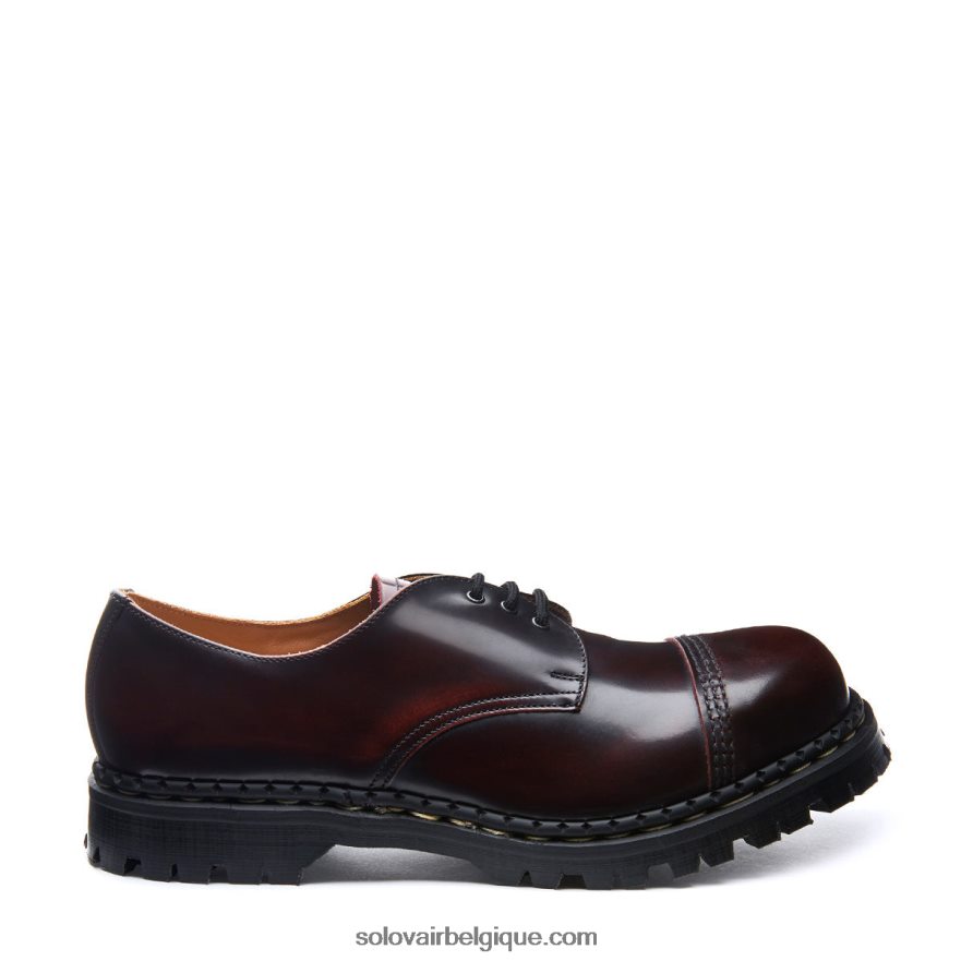 Femme Solovair Chaussure Gibson Bordeaux à Bout En Acier Et Embout En Acier 48f40r379