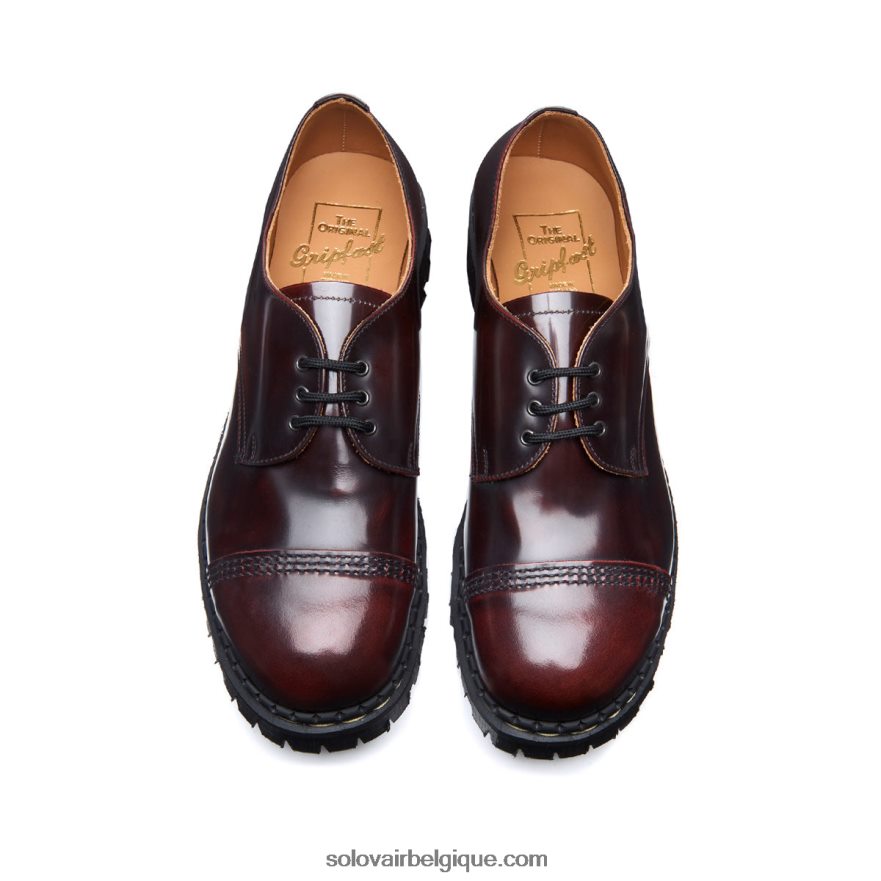Femme Solovair Chaussure Gibson Bordeaux à Bout En Acier Et Embout En Acier 48f40r379
