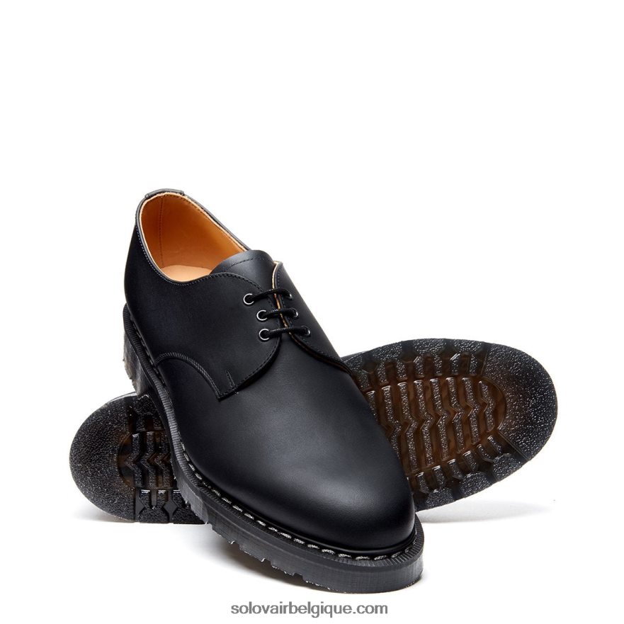 Femme Solovair Chaussure Gibson Noire Grasse 48f40r365