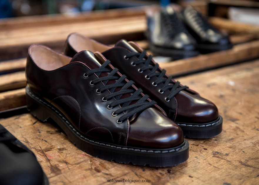 Femme Solovair Chaussure Singe Bordeaux Rub-off 48f40r407