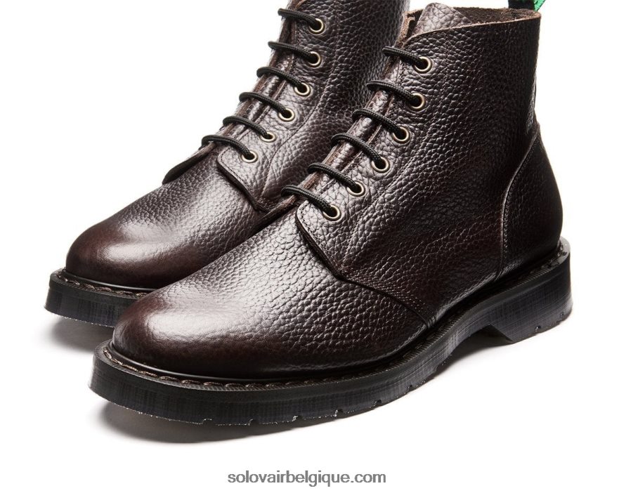 Hommes Solovair Botte Astronaute Marron Foncé à 6 œillets 48f40r14