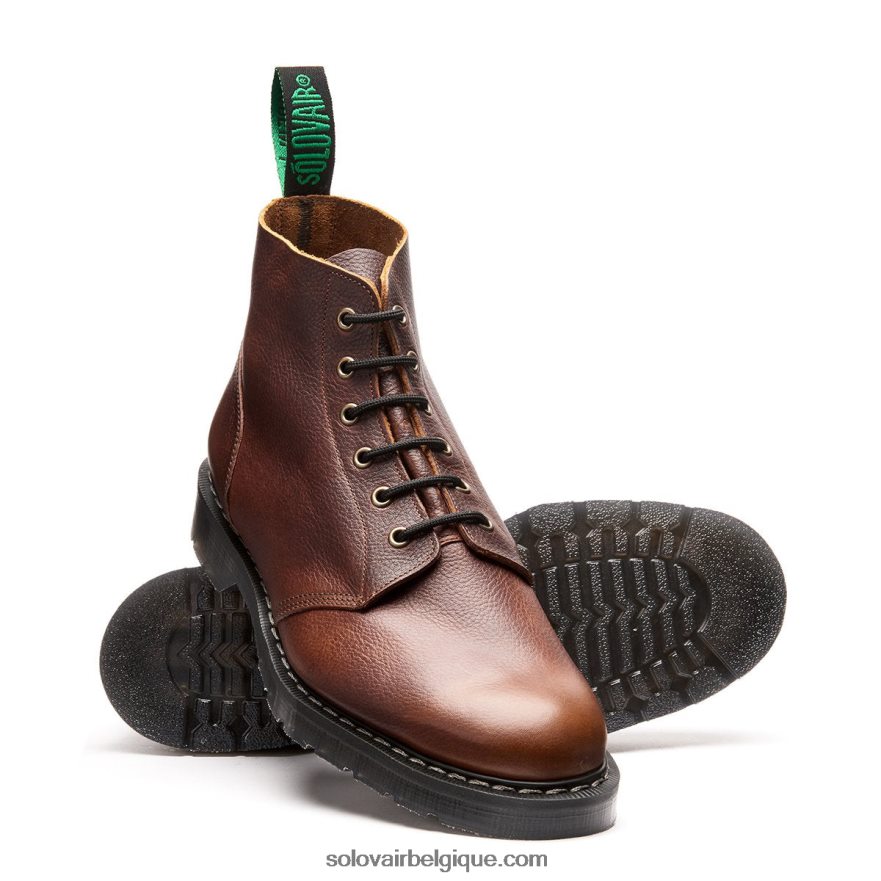 Homme Solovair Botte D'astronaute à 6 œillets Grain Marron Noisette 48f40r10