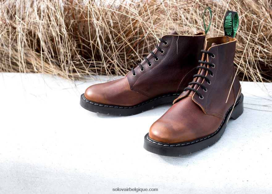 Homme Solovair Botte D'astronaute à 6 œillets Grain Marron Noisette 48f40r10