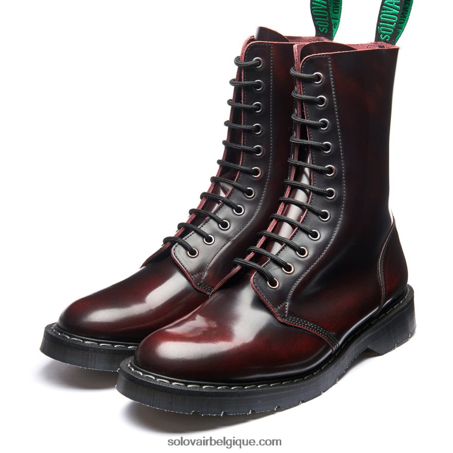 Hommes Solovair Botte D'astronaute Bordeaux à 11 œillets 48f40r15