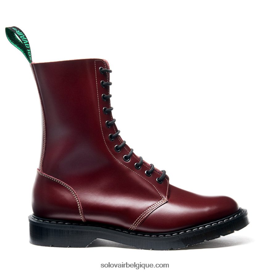 Hommes Solovair Botte D'astronaute Oxblood Hi-shine à 11 Yeux 48f40r5